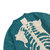 Kapital Sweater Vintage Pingtian Hehong round Neck Loose Bone Skeleton Knit Casual Sweater