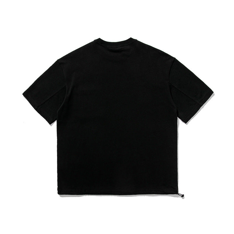 Men T-shirt Solid Color White Pure Cotton Thick
