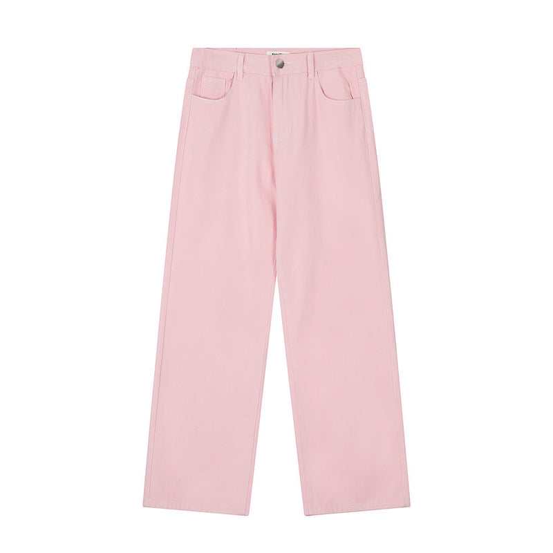 Men Jeans Hip Hop Loose Leisure Pure Color All-Matching