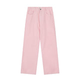 Men Jeans Hip Hop Loose Leisure Pure Color All-Matching