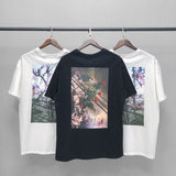 Fog Fear of God Essentials T Shirt Double Line Floral Short Sleeve Printed Couple T-shirt
