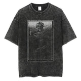Men Vintage T-shirt Harajuku Anime Graphic Print T-Shirt