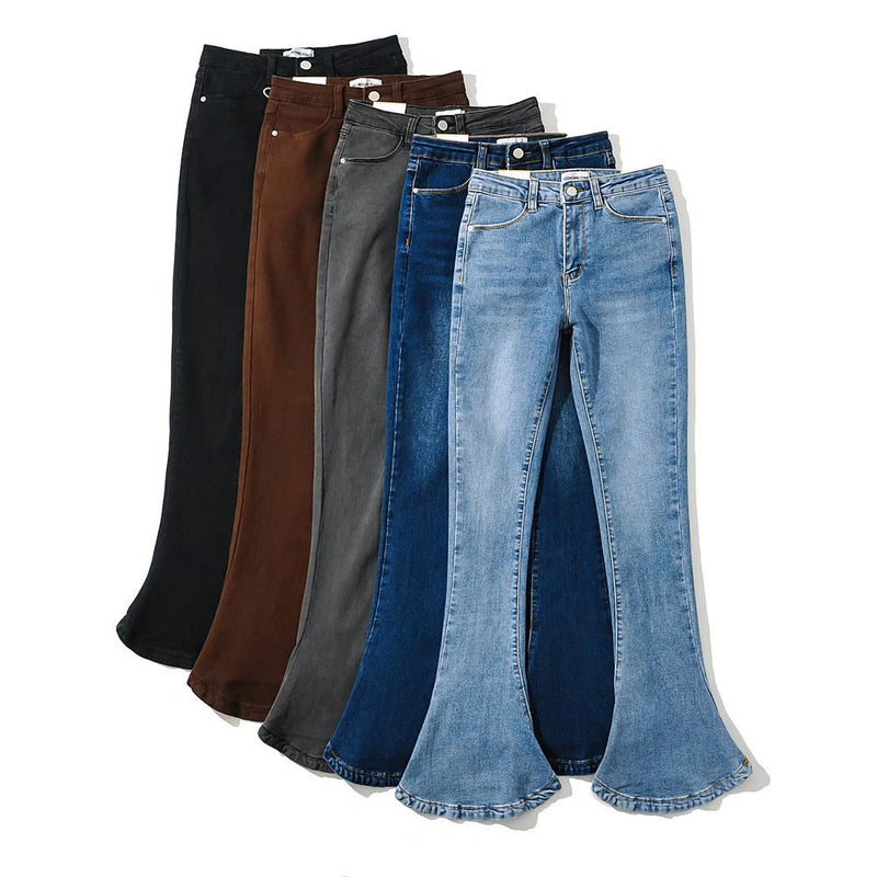 Women Jeans Fashion Slim Fit Bell-Bottom Pants
