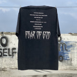 Fog Essentials T Shirts Spring and Summer FOG Joint Series Washing Water Old Crew Neck Short Sleeves