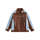 Unisex Coat S PU Leather Jacket Windproof Winter