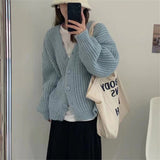 Women Knitted Cardigan Loose Thick Slimming Knitted Sweater