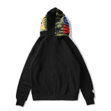 Bathing Ape Hoodie Splicing Camouflage Sweater Cardigan Hooded