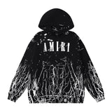 Amiri Hoodie AMI Ripped logo print hooded sweater