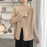 Women Pullover Sweater Button Knit Warm Shirt