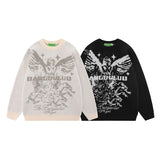 Women Sweater Vintage Angel Jacquard College Style