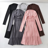 Women Dresses Pleated Temperament Dress