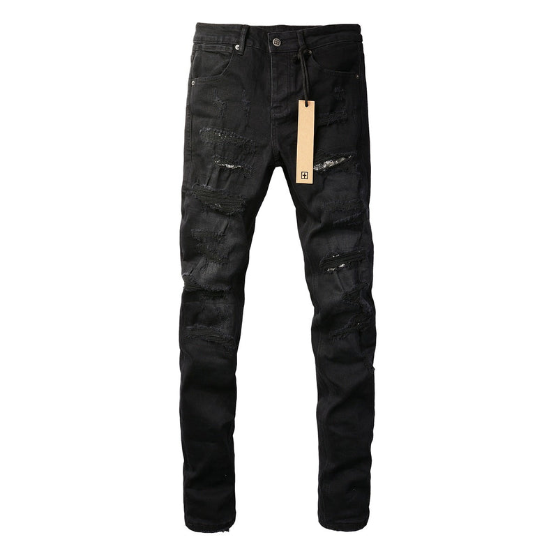 KSUBI Jeans Slim Fit Casual Stretch Ripped Jeans