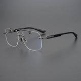 CHH Chrome Hearts Glasses Versatile Vintage Perforated Frameless Toad Mirror Myopia Glasses Frame