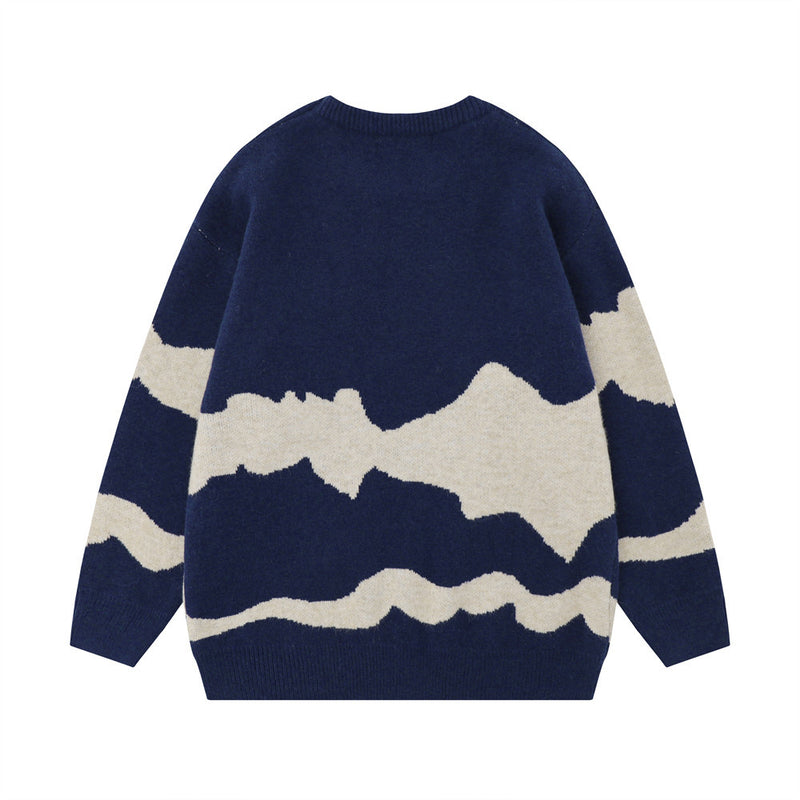 Men Sweater Five-Pointed Star Loose Knitted Sweater