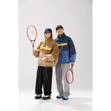 Unisex Coat Stand-up Collar Cotton-Padded Clothes Men and Women Loose Winter