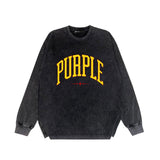 Purple Brand Distressed Long Sleeve Shirt Fashion Distressed Loose Long-sleeved Top