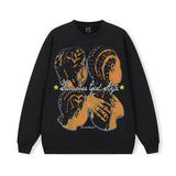 Vintage Hoodie American Street Hooded Sweater Vintage Crew Neck Sweater