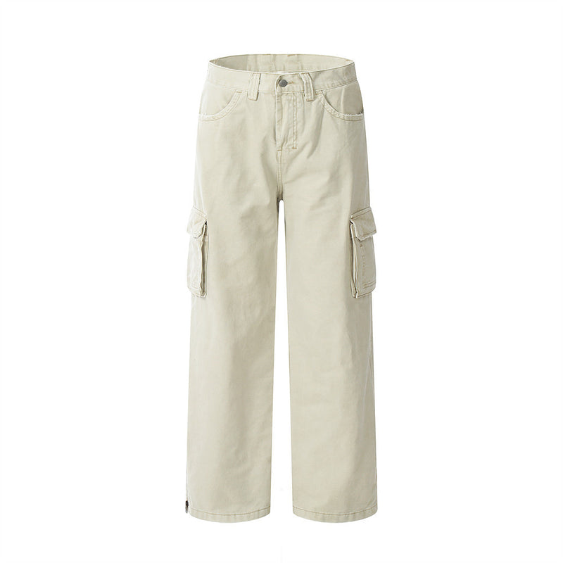 Men Jeans Multi-Pocket Workwear Casual Loose