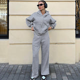 Women Co-Ords Knitted Fleece-Lined Sweater Suit Leisure Sports