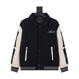 Amiri Jacket AMI Letter Embroidery Contrast Sleeve Jacket Jacket Men's and Women's