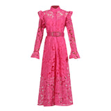 Bohemian Dress Socialite Bell Sleeve Hollow Thin Dress