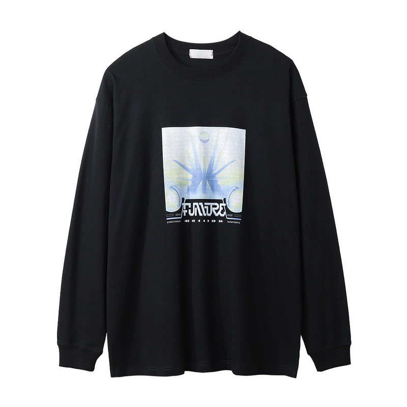 Men Long Sleeve T-Shirt Science Fiction Pattern Casual Loose