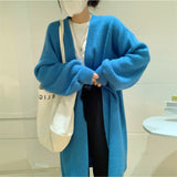 Women Knitted Cardigan Loose Sweater Long Sweater