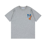 Off White T Shirts OW Cartoon Animal Pattern Crew Neck Pullover Short Sleeves
