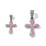 Jewelry Cross Necklace Copper Set Purple Zircon Light Luxury Crosses Spectrum St. Valentine's