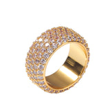Rings Copper with Zirconium Five Rows Full Diamond Ring Hip Hop St. Valentine's Spectrum