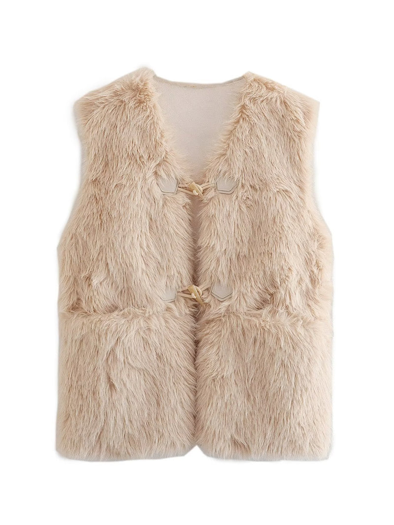 Women Vest Artificial Fur Fashion Camisole Cute Plush Feeling