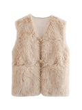 Women Vest Artificial Fur Fashion Camisole Cute Plush Feeling