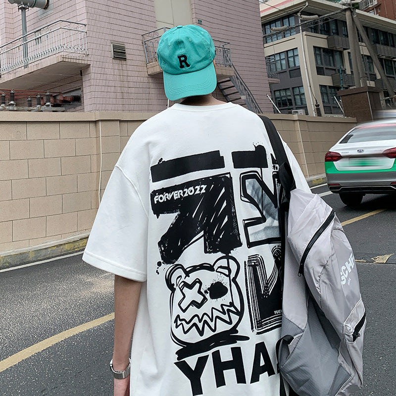Men T Shirt Summer Loose Creative Printing