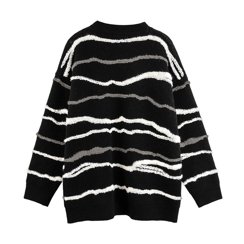 Men Sweater Striped Sweater Loose and Lazy Style
