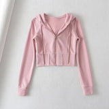 Women Hoodie Sports Slim-Fitting Short Sexy