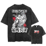 Men Black Vintage T Shirt Streetwear Harajuku Japanese Anime