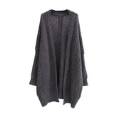 Women Knitted Cardigan Retro Fashion Minimalism Thick Loose