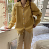Women Knitted Cardigan Retro Loose Thick Sweater