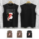 Purple Brand Distressed Tank T Shirts Distressed Sleeveless T-shirt Vest
