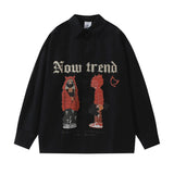 Men Long Sleeved T Shirt Printed Long Sleeve Shirt Men Spring and Autumn Loose Casual Outerwear Coat Shirt