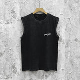 Purple Brand Distressed Tank T Shirts Distressed Sleeveless T-shirt Vest