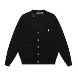 Embroidered button v-neck cardigan