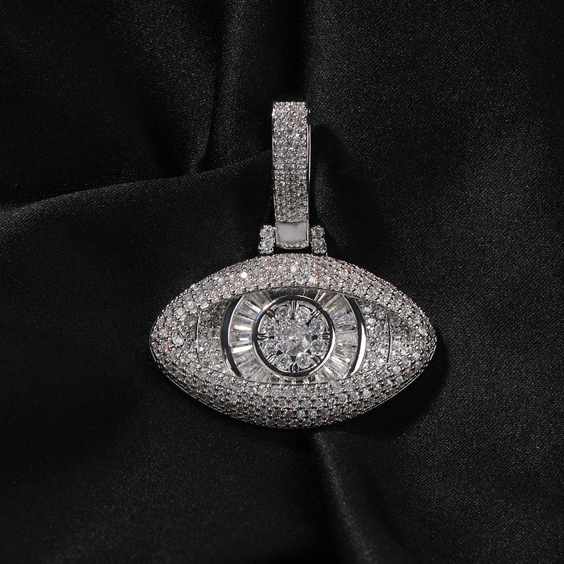 Jewelry Diamond Eyes Pendant Necklace Copper Zircon Silver Angel Pieces St. Valentine's Spectrum