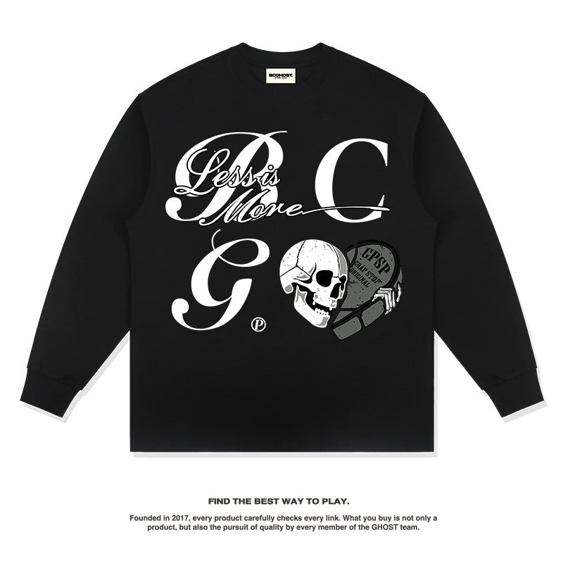 Unisex Long Sleeve Shirt T-Shirt Cotton Crew Neck