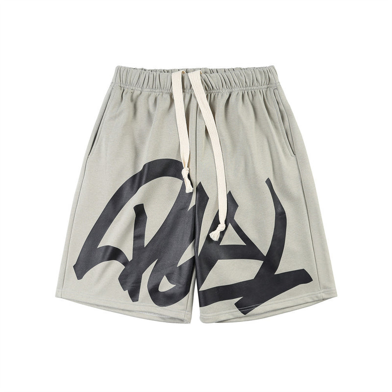 Men Shorts Graffiti Printing Sports Shorts Loose Casual Pure Cotton