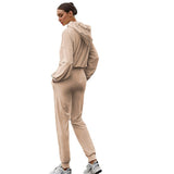 Women Co-Ords Winter Hooded Sweater Set Sports and Leisure