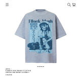 American vintage street T-shirt pure cotton men's and women's summer loose