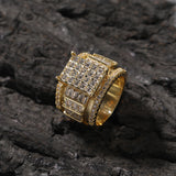 Rings Hip Hop Square Ring Copper Zircon Adjustable St. Valentine's Spectrum