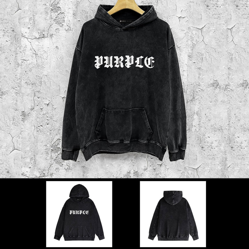 Purple Brand Distressed Hoodie Fashion Old Loose Hooded Sweater