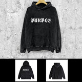 Purple Brand Distressed Hoodie Fashion Old Loose Hooded Sweater